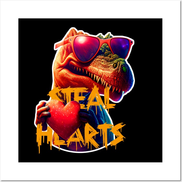 trex steal heart Wall Art by Phantom Troupe